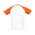 Blanc-orange - Back - SOLS - T-shirt manches courtes FUNKY - Homme