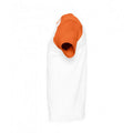 Blanc-orange - Side - SOLS - T-shirt manches courtes FUNKY - Homme