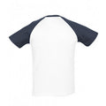 Blanc-bleu marine - Back - SOLS - T-shirt manches courtes FUNKY - Homme
