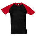 Noir-rouge - Front - SOLS - T-shirt manches courtes FUNKY - Homme