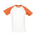 Blanc-orange - Front - SOLS - T-shirt manches courtes FUNKY - Homme