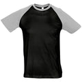 Noir-gris chiné - Front - SOLS - T-shirt manches courtes FUNKY - Homme