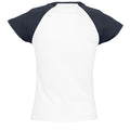 Blanc-Bleu marine - Back - SOLS Milky - T-shirt à manches courtes en contraste - Femme
