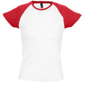 Blanc-Rouge - Front - SOLS Milky - T-shirt à manches courtes en contraste - Femme