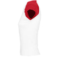 Blanc-Rouge - Side - SOLS Milky - T-shirt à manches courtes en contraste - Femme
