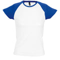 Blanc-Bleu roi - Front - SOLS Milky - T-shirt à manches courtes en contraste - Femme