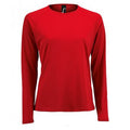 Rouge - Front - SOLS - T-shirt manches longues PERFORMANCE - Femme
