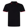 Noir - rouge - Front - AWDis Mens - T-shirt POLO - Hommes