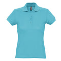 Bleu atoll - Front - SOLS Passion - Polo 100% coton à manches courtes - Femme