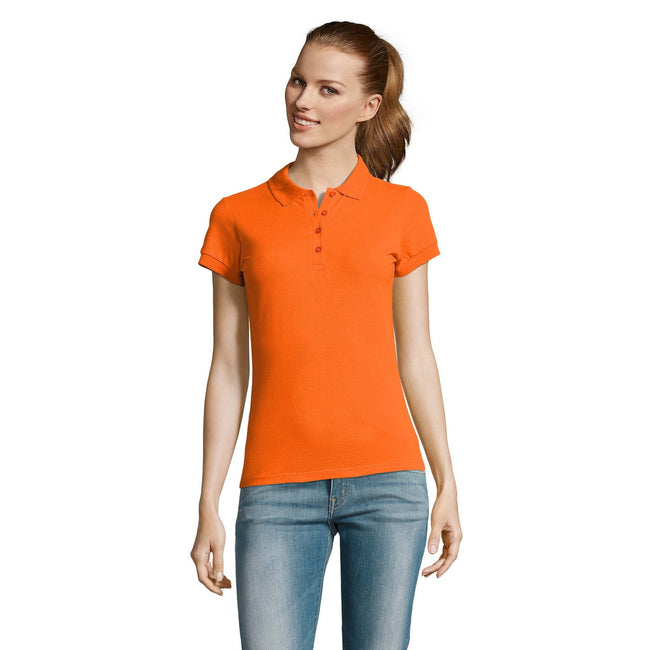 Orange - Back - SOLS Passion - Polo 100% coton à manches courtes - Femme