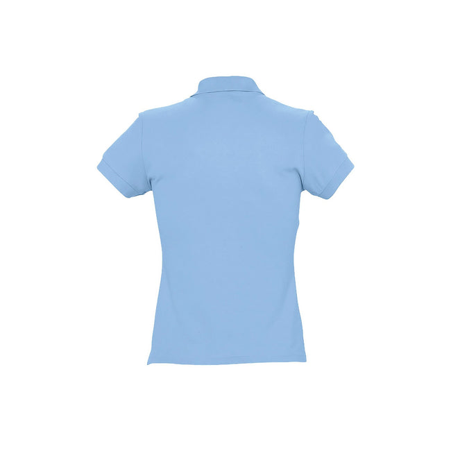 Bleu ciel - Side - SOLS Passion - Polo 100% coton à manches courtes - Femme