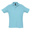 Bleu atoll - Front - SOLS Summer II - Polo à manches courtes - Homme