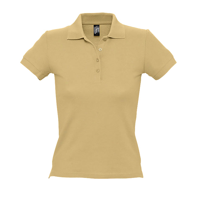 Beige - Front - SOLS - Polo manches courtes PEOPLE - Femme
