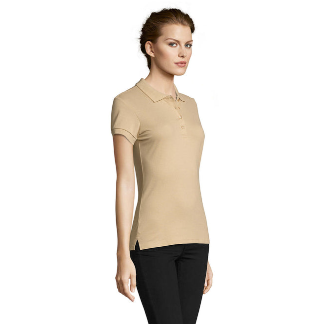 Beige - Side - SOLS - Polo manches courtes PEOPLE - Femme