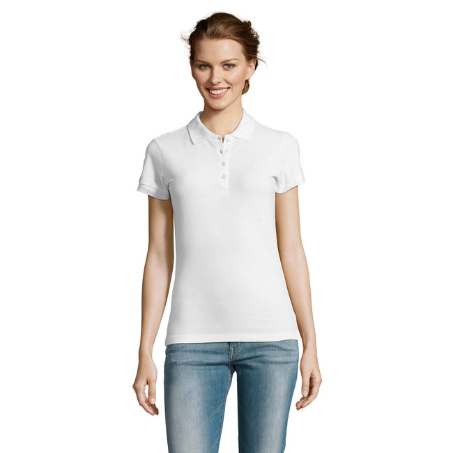 Blanc - Back - SOLS - Polo manches courtes PEOPLE - Femme