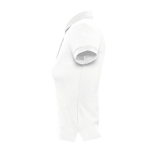 Blanc - Close up - SOLS - Polo manches courtes PEOPLE - Femme