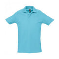 Bleu atoll - Front - SOLS Spring II - Polo à manches courtes - Homme