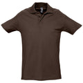 Chocolat - Front - SOLS Spring II - Polo à manches courtes - Homme