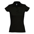 Noir - Front - SOLS Prescott - Polo 100% coton à manches courtes - Femme