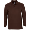 Chocolat - Front - SOLS Winter II - Polo à manches longues - Homme