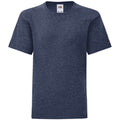 Bleu marine chiné - Front - Fruit Of The Loom - T-shirt manches courtes ICONIC -  Unisexe