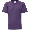 Violet chiné - Front - Fruit Of The Loom - T-shirt manches courtes ICONIC -  Unisexe