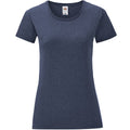 Bleu marine chiné - Front - Fruit Of The Loom - T-shirt ICONIC - Fille