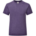 Violet chiné - Front - Fruit Of The Loom - T-shirt ICONIC - Fille
