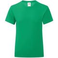 Vert - Front - Fruit Of The Loom - T-shirt ICONIC - Fille