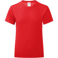 Rouge - Front - Fruit Of The Loom - T-shirt ICONIC - Fille
