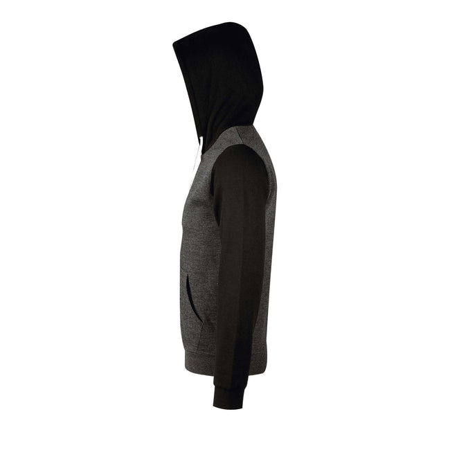 Gris sombre - Side - SOLS Silver - Sweatshirt à capuche et fermeture zippée - Homme