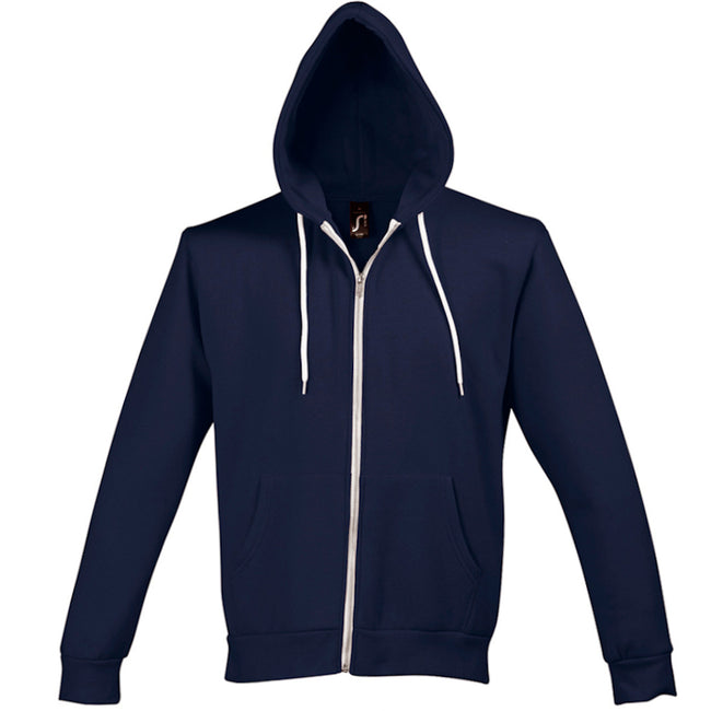 Bleu abysse - Front - SOLS Silver - Sweatshirt à capuche et fermeture zippée - Homme