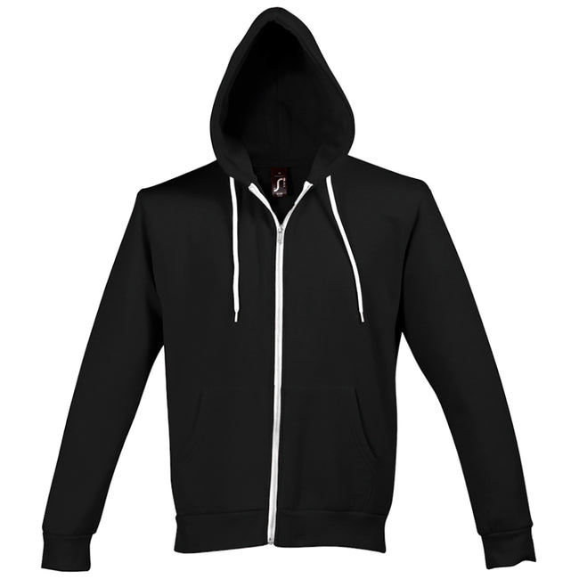 Noir - Front - SOLS Silver - Sweatshirt à capuche et fermeture zippée - Homme