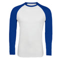Blanc-bleu roi - Front - SOLS - T-shirt manches longues FUNKY - Homme