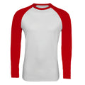Blanc-rouge - Front - SOLS - T-shirt manches longues FUNKY - Homme