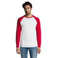 Blanc-rouge - Back - SOLS - T-shirt manches longues FUNKY - Homme