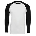 Blanc-noir - Front - SOLS - T-shirt manches longues FUNKY - Homme