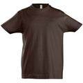 Chocolat - Front - SOLS Imperial - T-shirt à manches courtes - Enfant unisexe