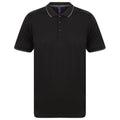 Noir- Gris - Front - Henbury - T-shirt POLO - Hommes