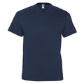 Bleu marine - Front - SOLS Victory - T-shirt à manches courtes et col en V - Homme