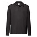Noir - Front - Fruit Of The Loom - Polo manches longues - Unisexe
