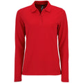 Rouge - Front - SOLS - Polo manches longues PERFECT - Femme