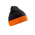 Noir - orange - Front - Result Genuine Recycled - Bonnet COMPASS - Adulte