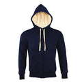 Bleu marine - Front - SOLS Sherpa - Sweatshirt à capuche et fermeture zippée - Homme