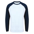 Blanc - Bleu marine Oxford - Front - Skinni Fit - T-shirt - Homme