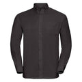 Noir - Front - Russell Collection - Chemise formelle OXFORD - Homme