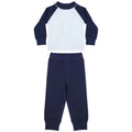 Bleu marine - Blanc - Front - Larkwood - Ensemble de pyjama long - Enfant