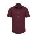 Bordeaux sombre - Front - Russell Collection - Chemise - Homme