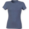 Bleu marine chiné - Front - Skinni Fit - T-shirt FEEL GOOD - Femme