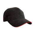 Noir - Rouge - Front - Result Headwear - Casquette de baseball